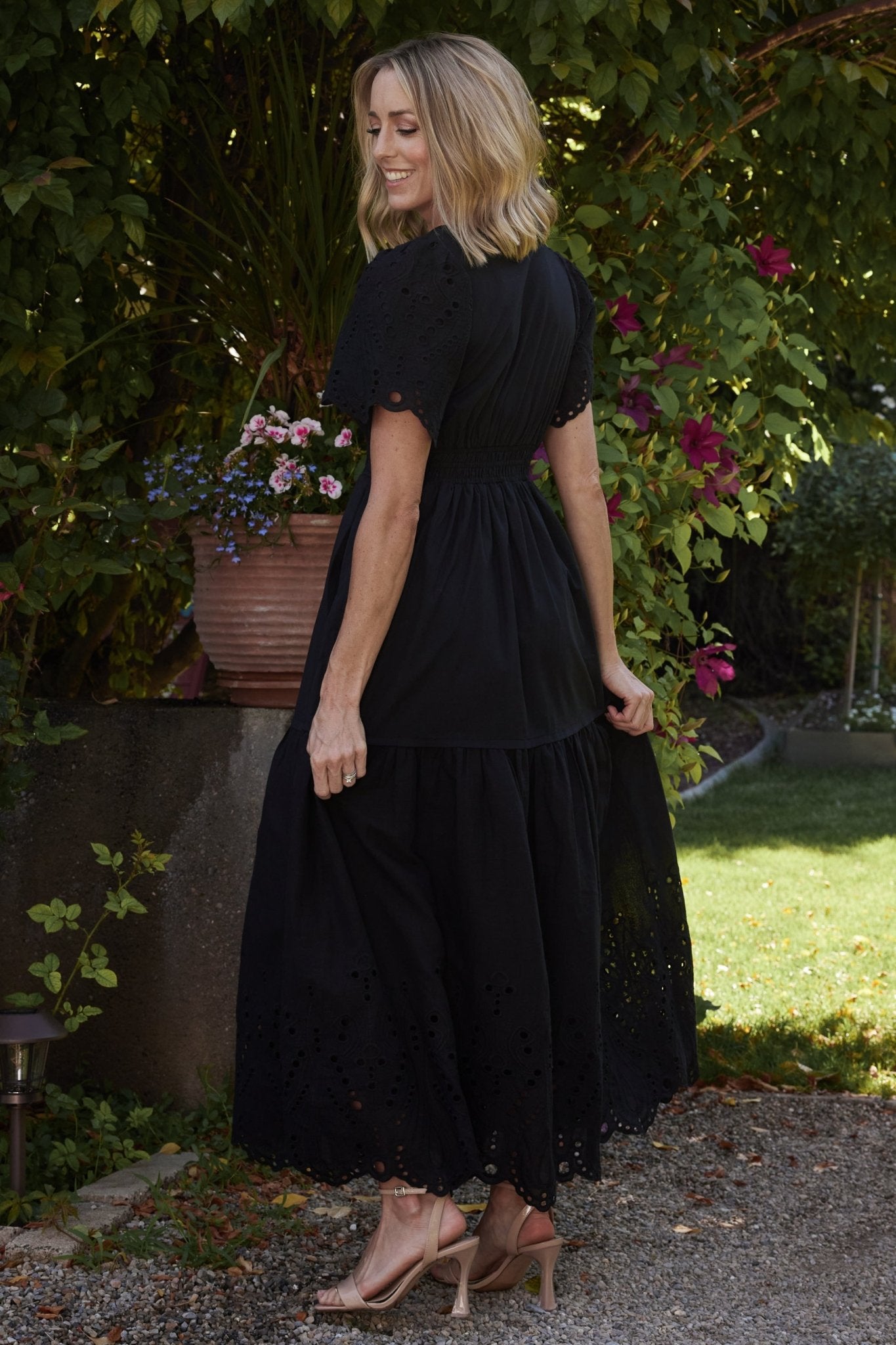 Annette Eyelet Maxi Dress | Black - Baltic Born