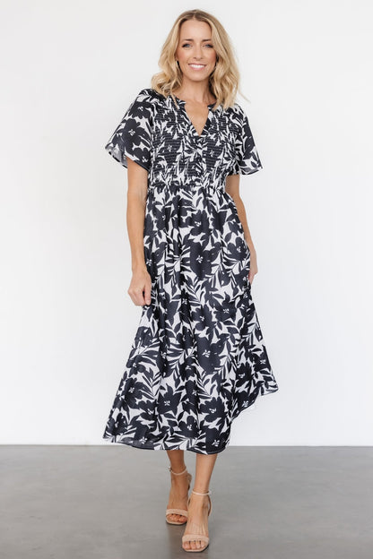 Annise Midi Dress | Black Floral - Baltic Born