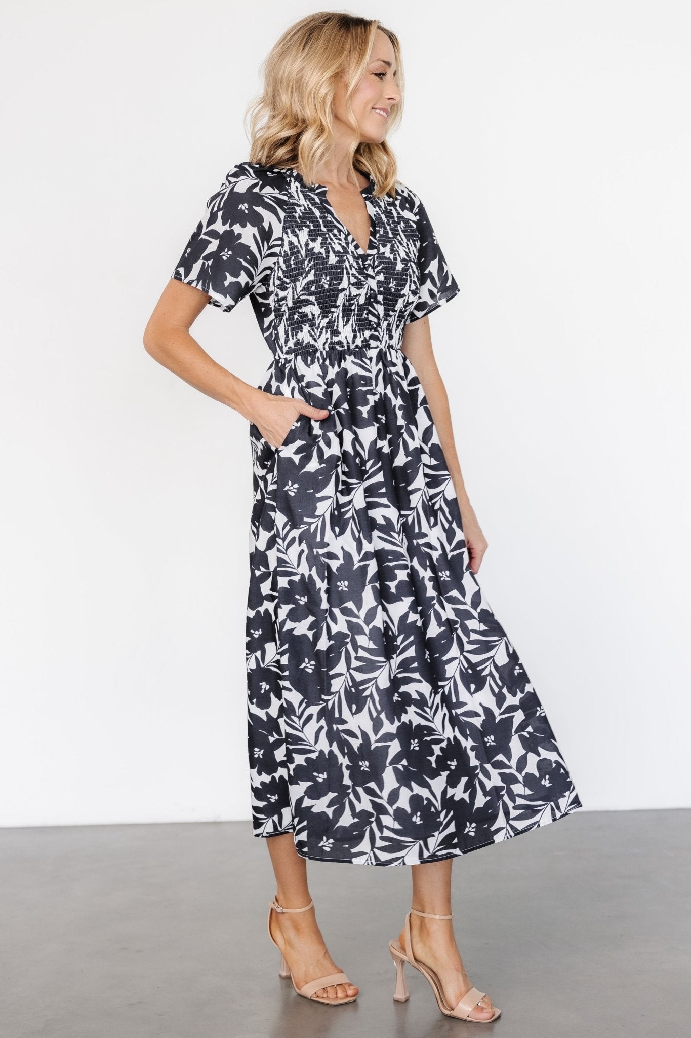 Annise Midi Dress | Black Floral | Baltic Born