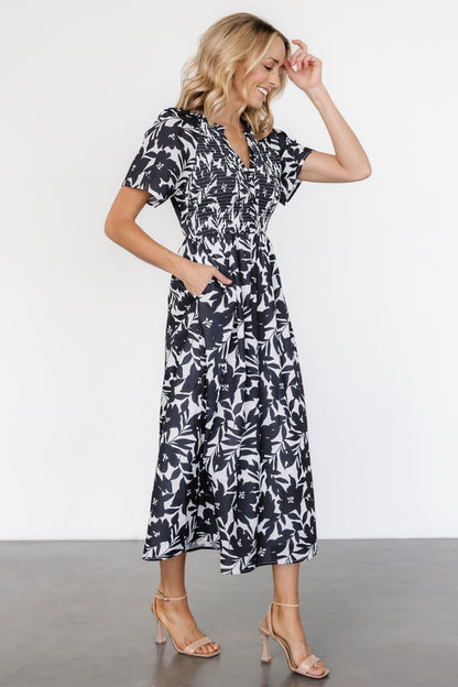 Annise Midi Dress | Black Floral - Baltic Born