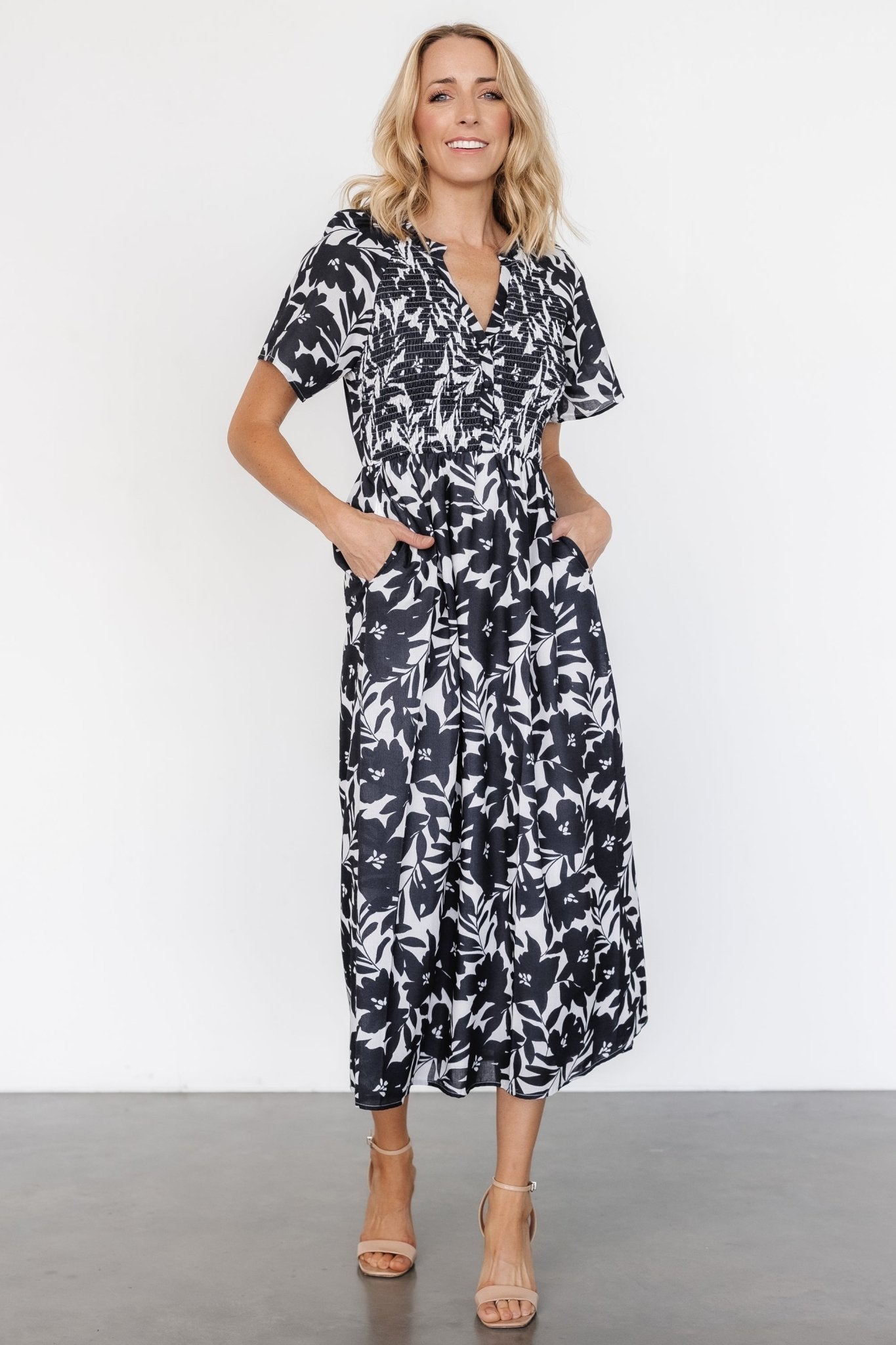 Annise Midi Dress | Black Floral - Baltic Born