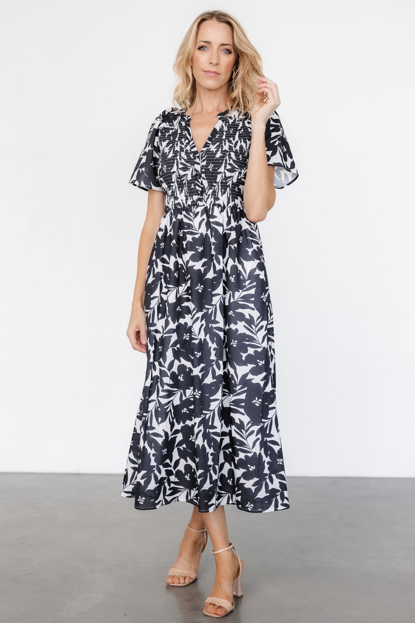 Annise Midi Dress | Black Floral - Baltic Born