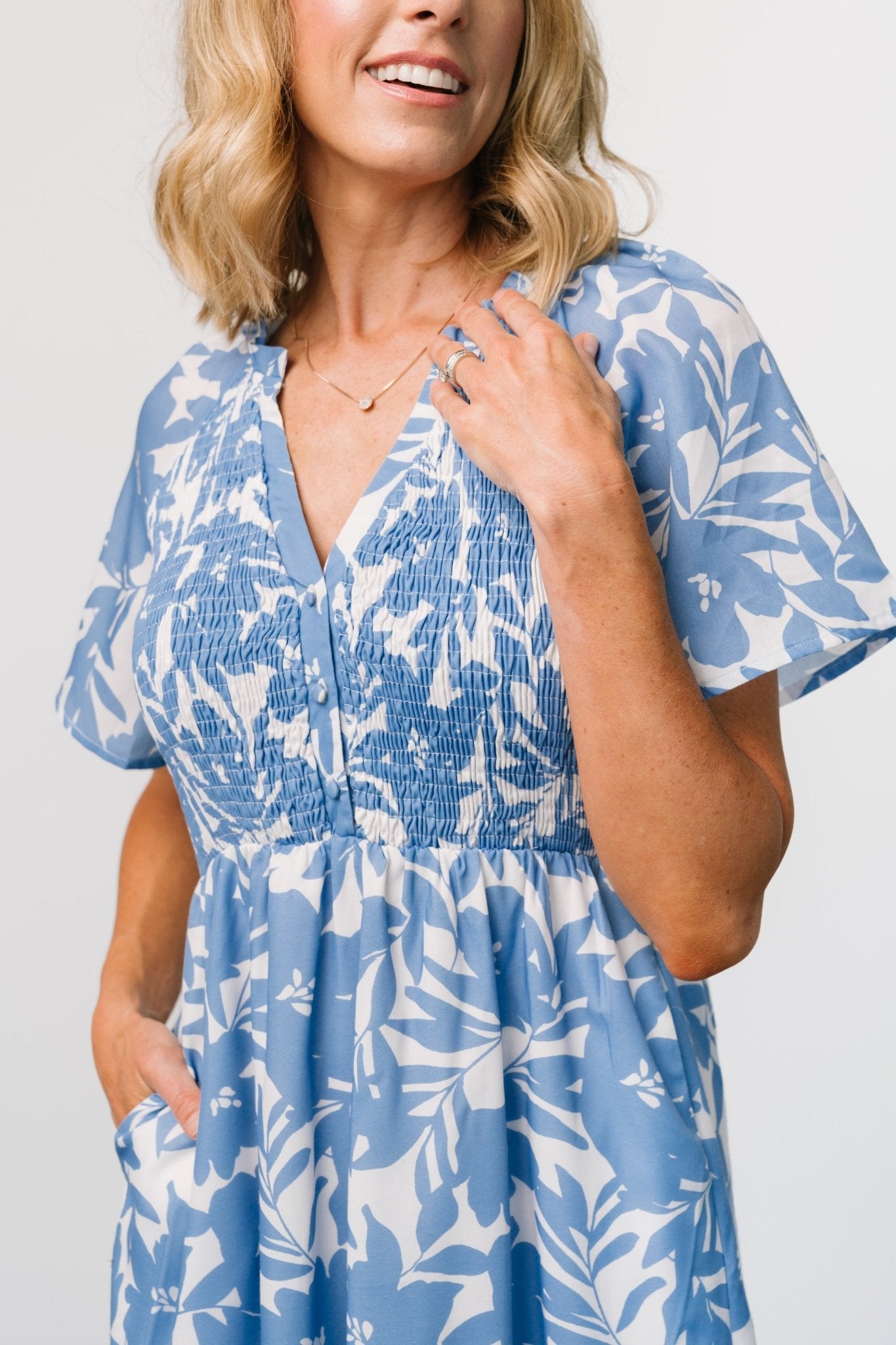 Annise Midi Dress | Blue Floral - Baltic Born