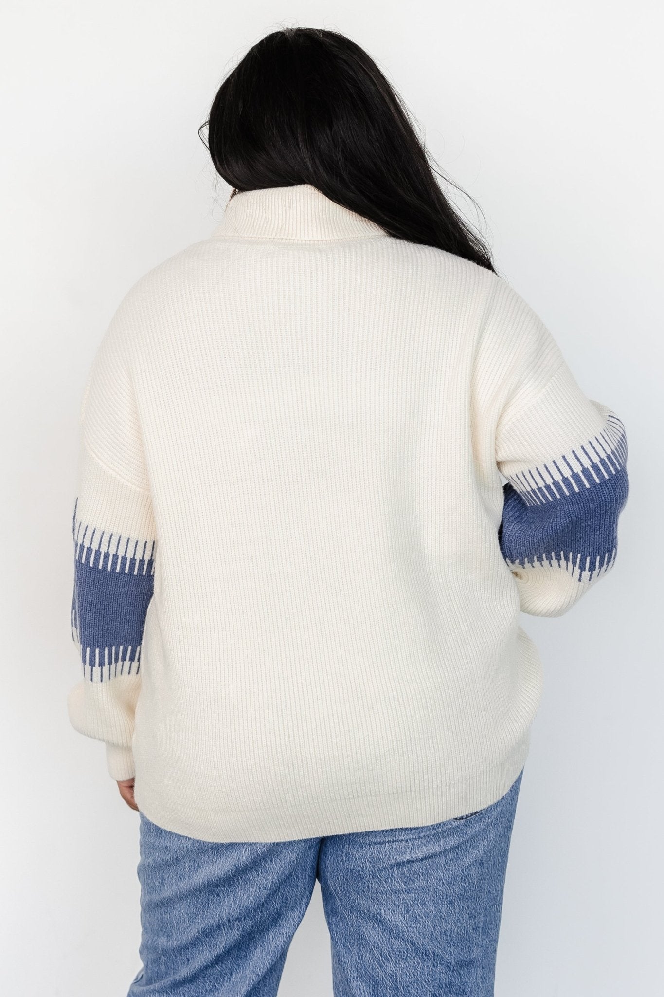 Antonov Turtle Neck Sweater | Blue + Cream - Baltic Born