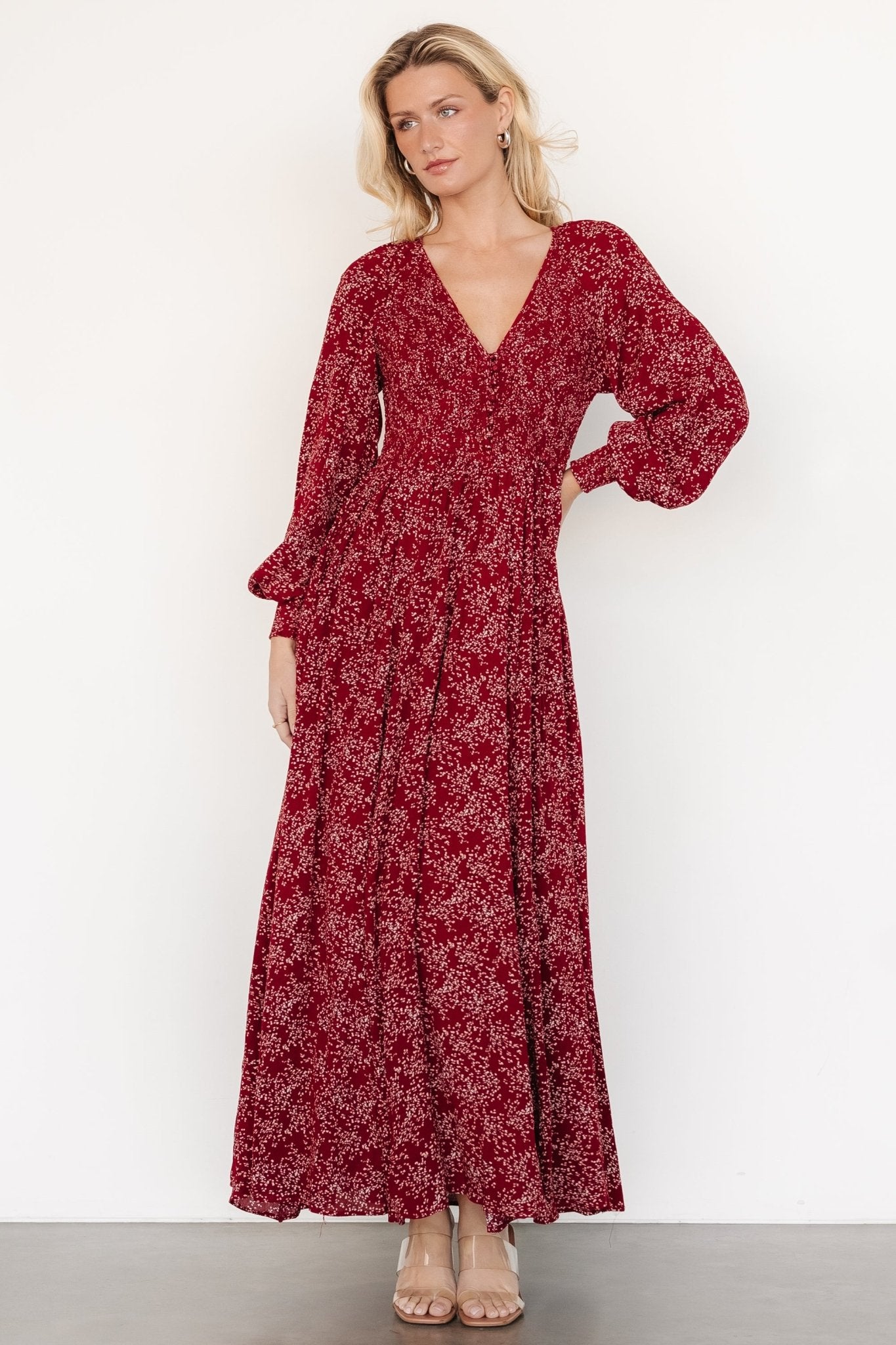 Anya Maxi Dress | Crimson Print - Baltic Born