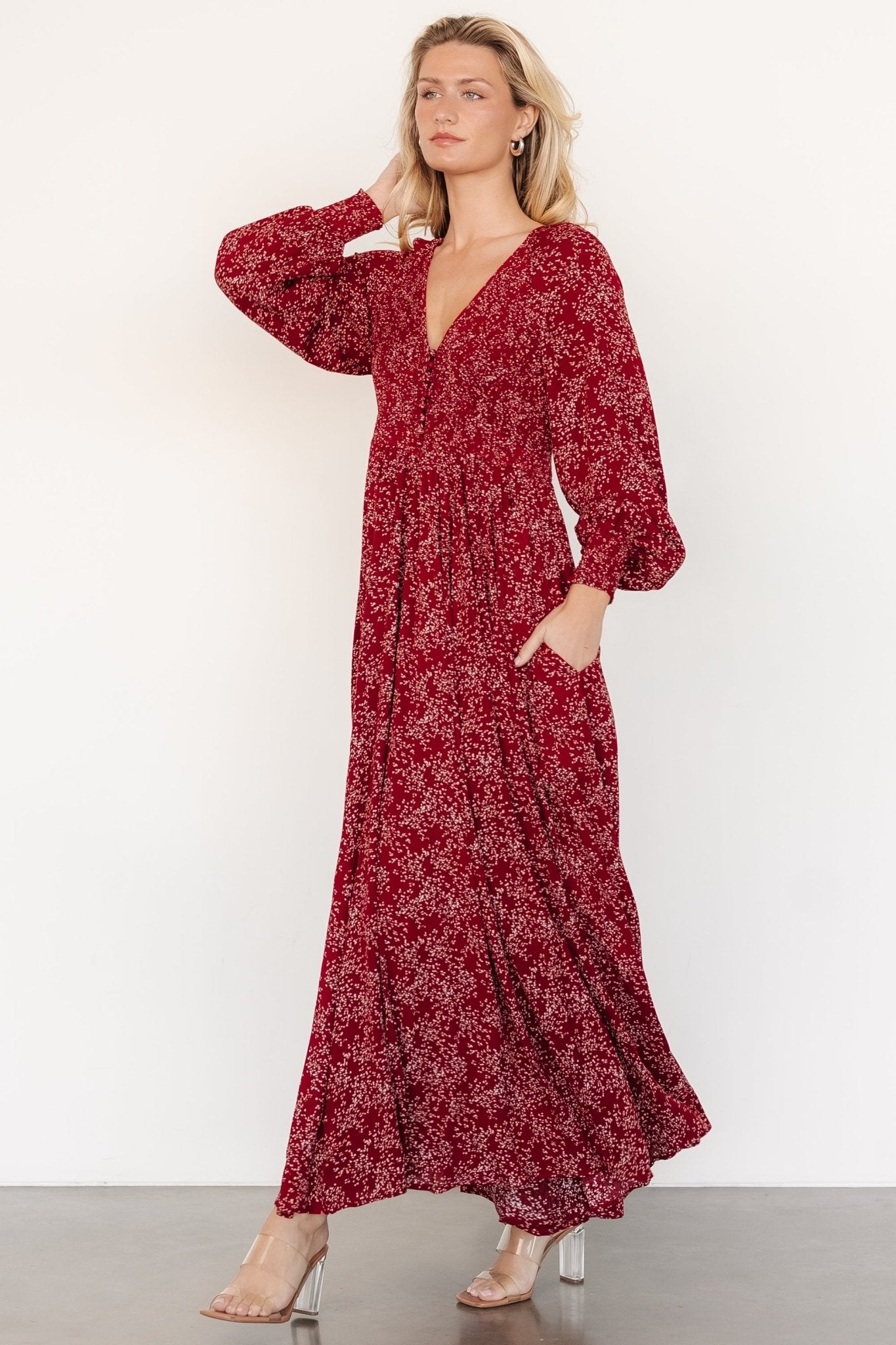 Anya Maxi Dress | Crimson Print - Baltic Born