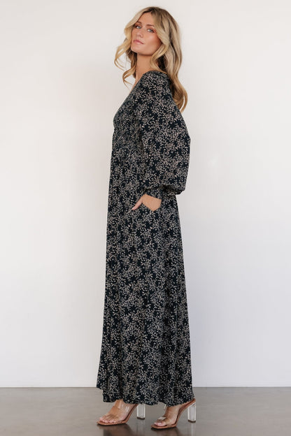 Anya Maxi Dress | Hunter Green Print - Baltic Born