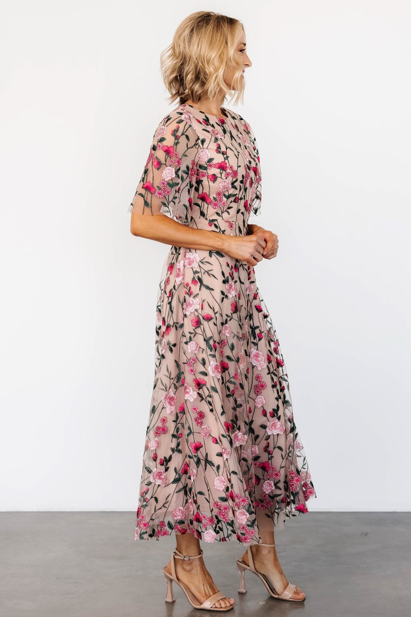 Arabella Embroidered Tulle Maxi Dress | Rose Garden - Baltic Born