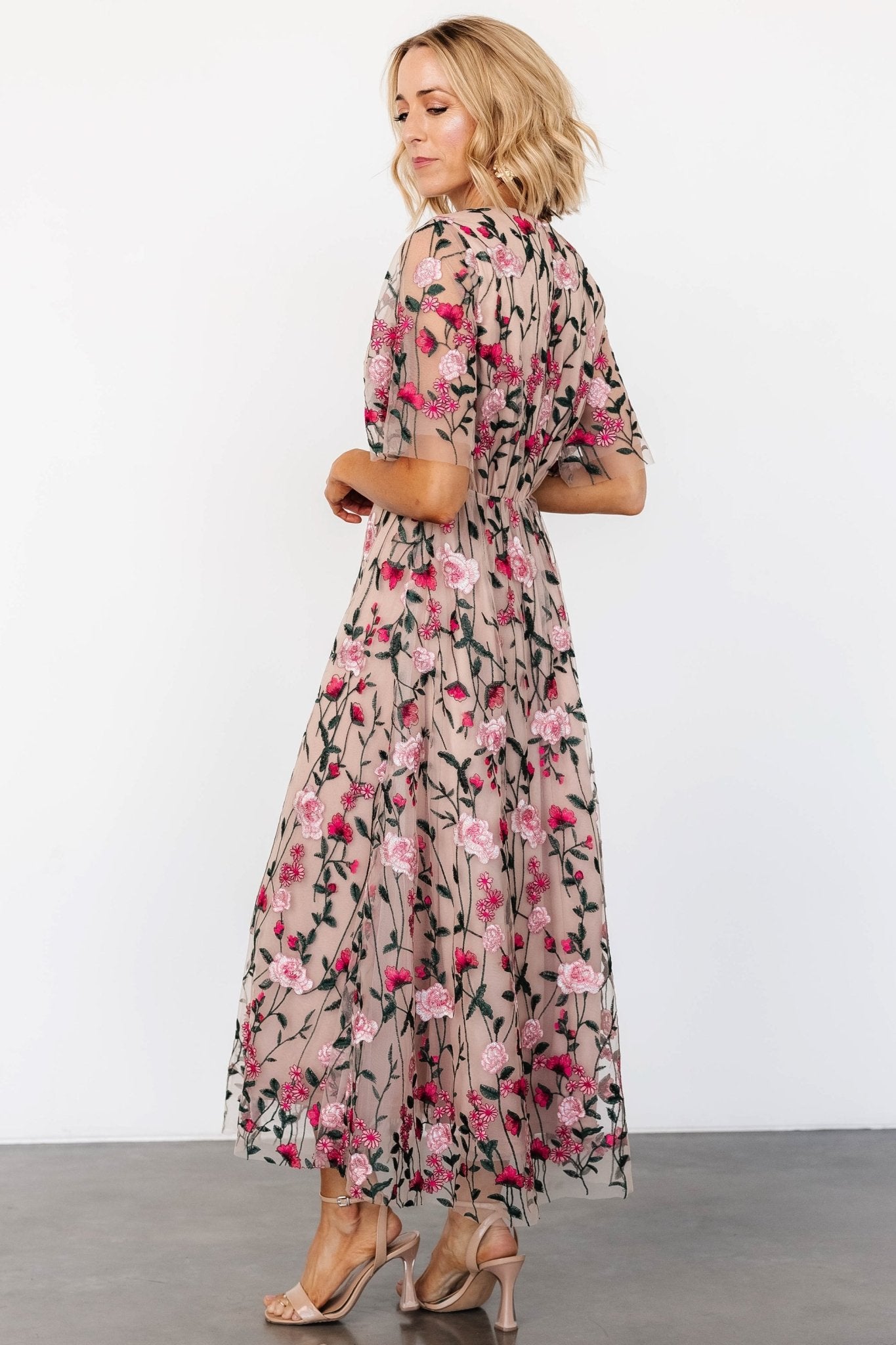 Arabella Embroidered Tulle Maxi Dress | Rose Garden - Baltic Born