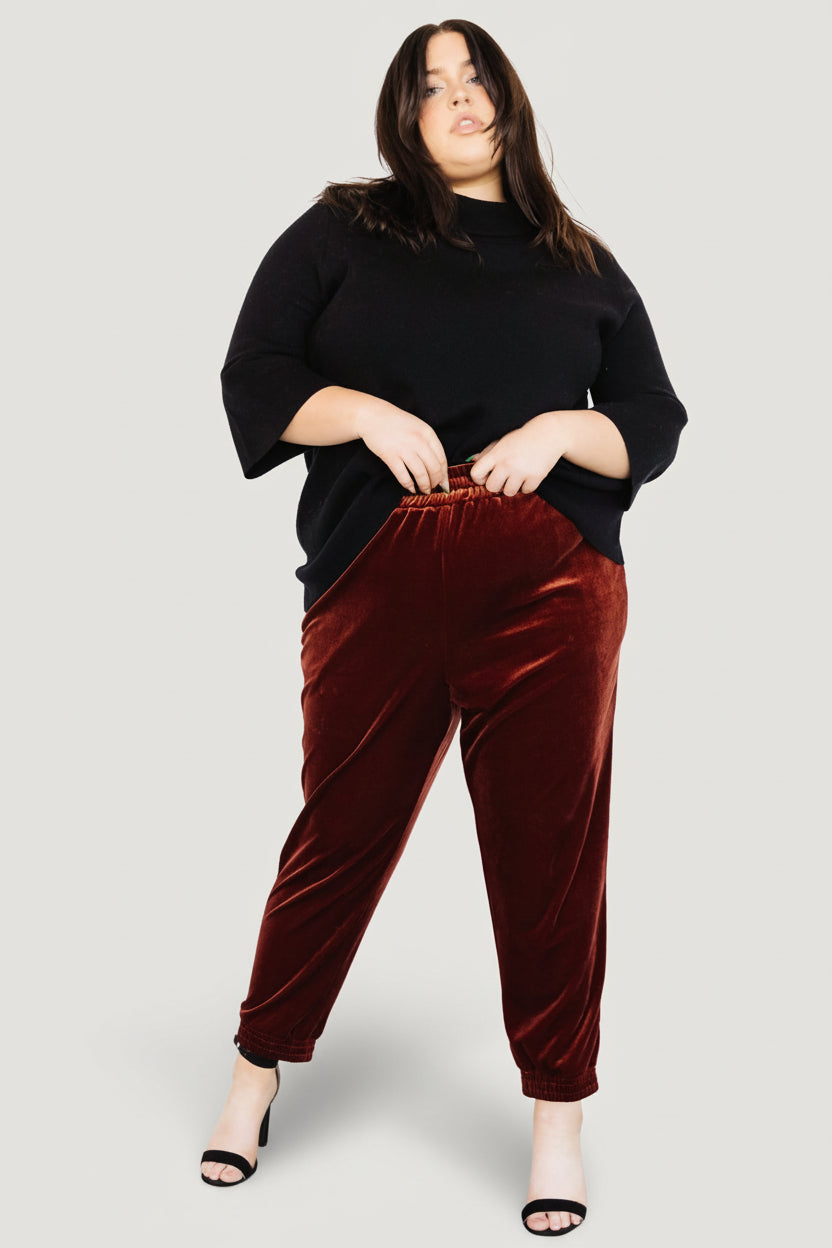 Archie Velvet Jogger Pants | Cinnamon