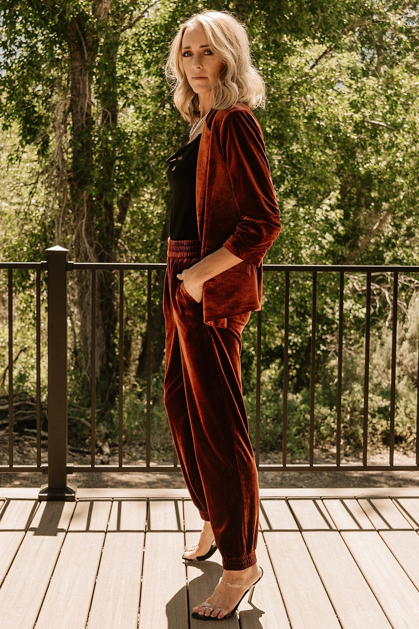 Archie Velvet Jogger Pants | Cinnamon