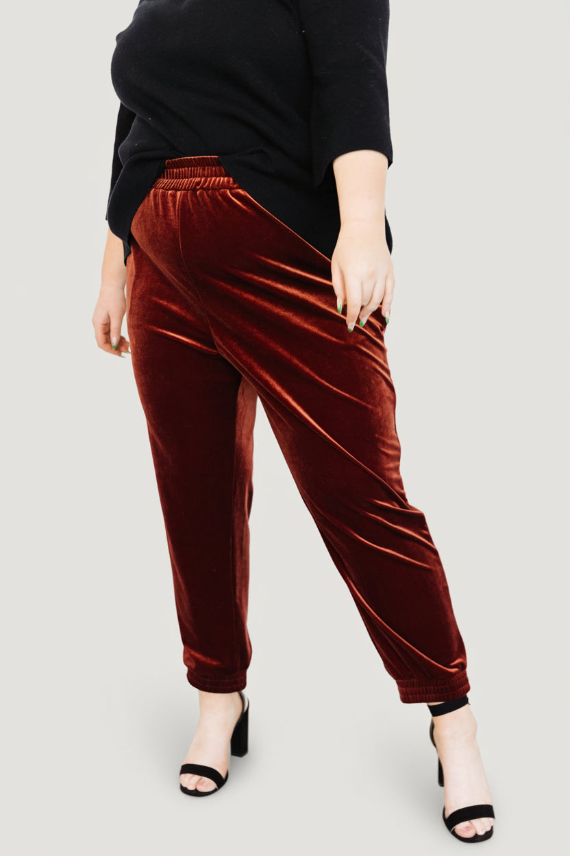 Archie Velvet Jogger Pants | Cinnamon