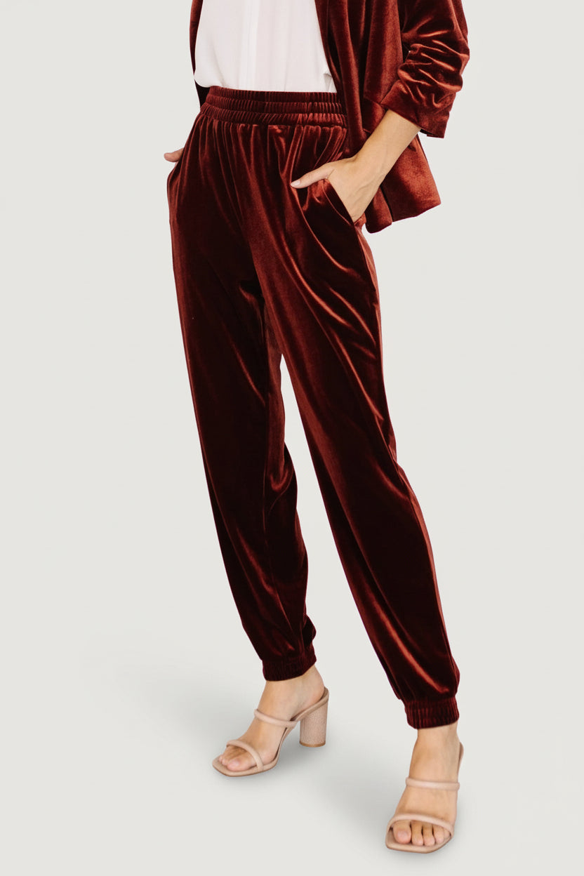 Archie Velvet Jogger Pants | Cinnamon