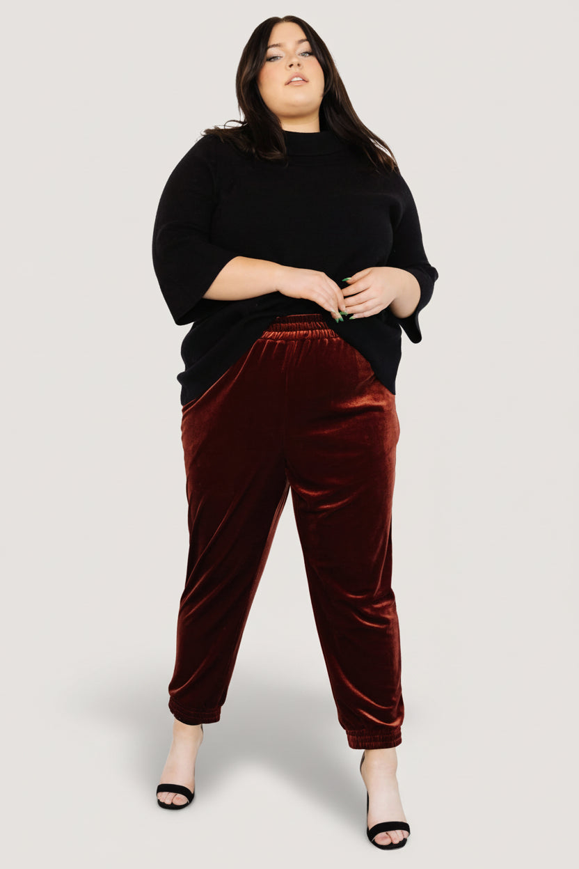 Archie Velvet Jogger Pants | Cinnamon