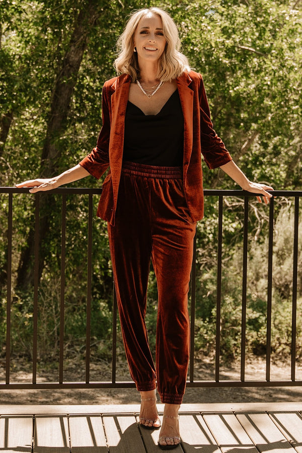 Olive Checker Velvet Burnout Jogger Pants main image 0