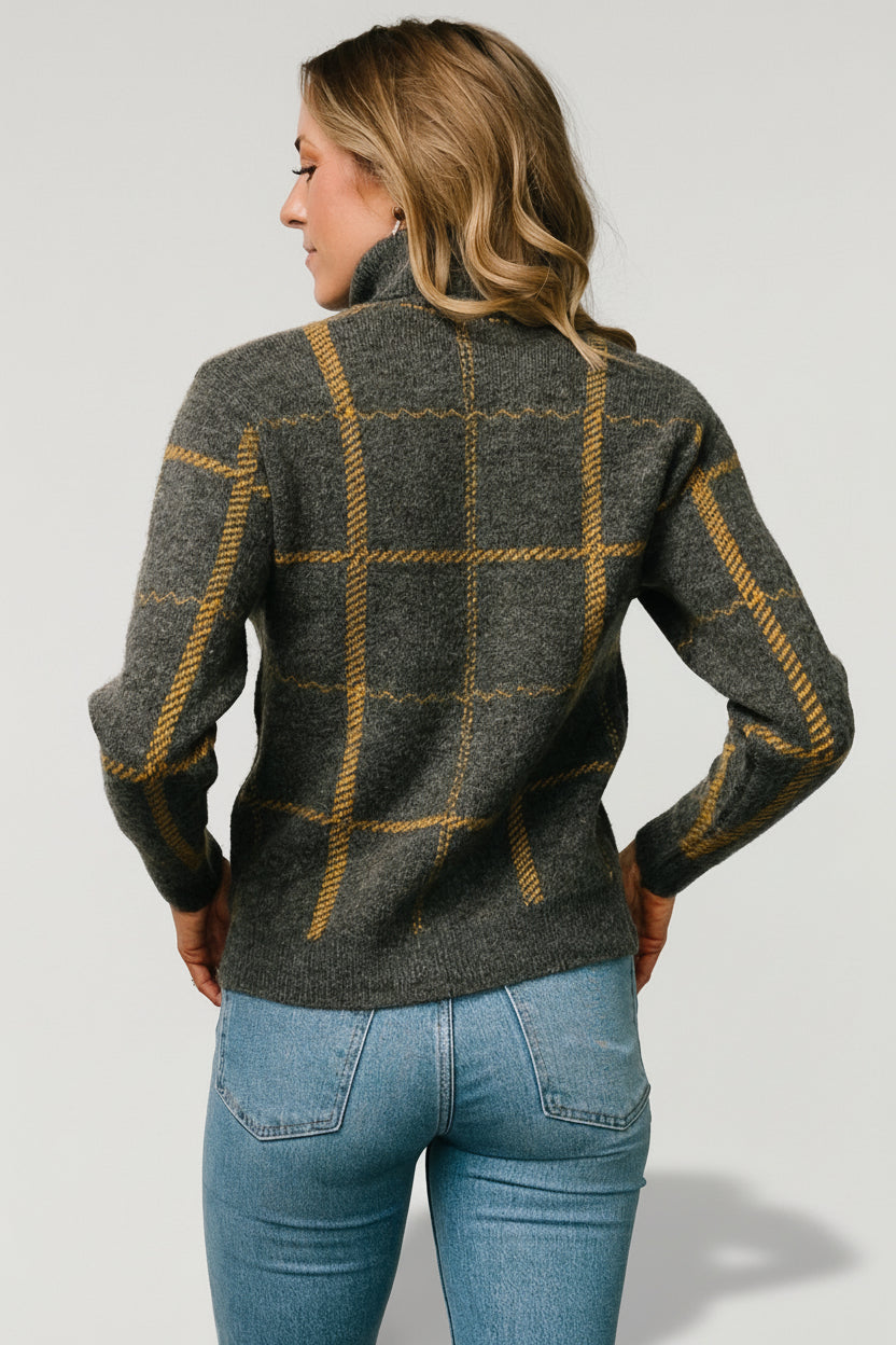 Arden Turtleneck Sweater | Dark Gray