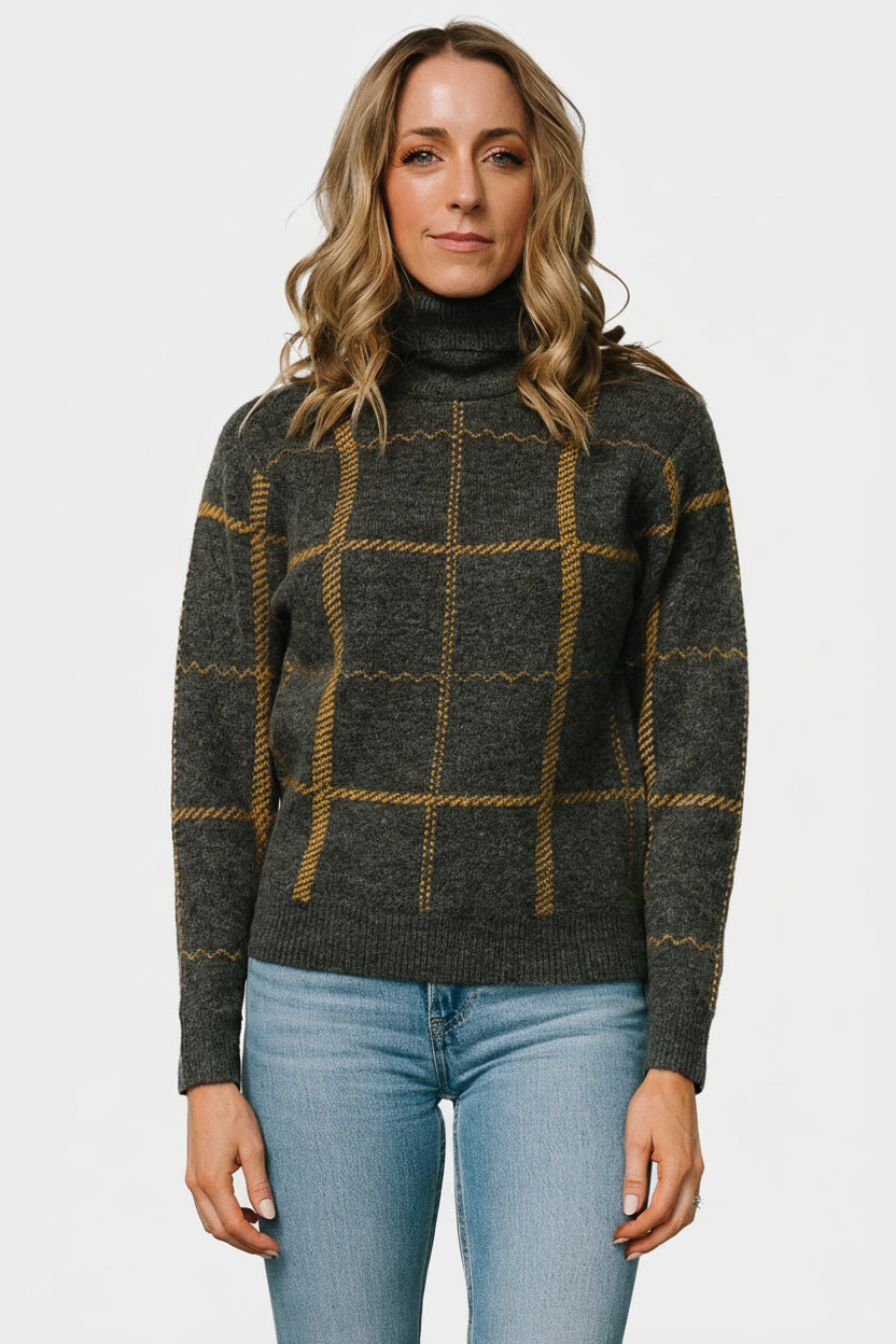 Arden Turtleneck Sweater | Dark Gray