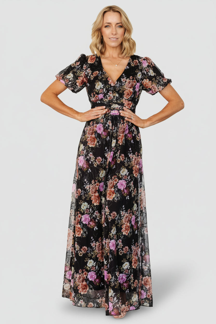 Baltic Born Womens Ardley Maxi Dress | Black Multi Floral | Size: Small Baltic Born Womens Ardley Maxi Dress | Black Multi Floral | Size: Small