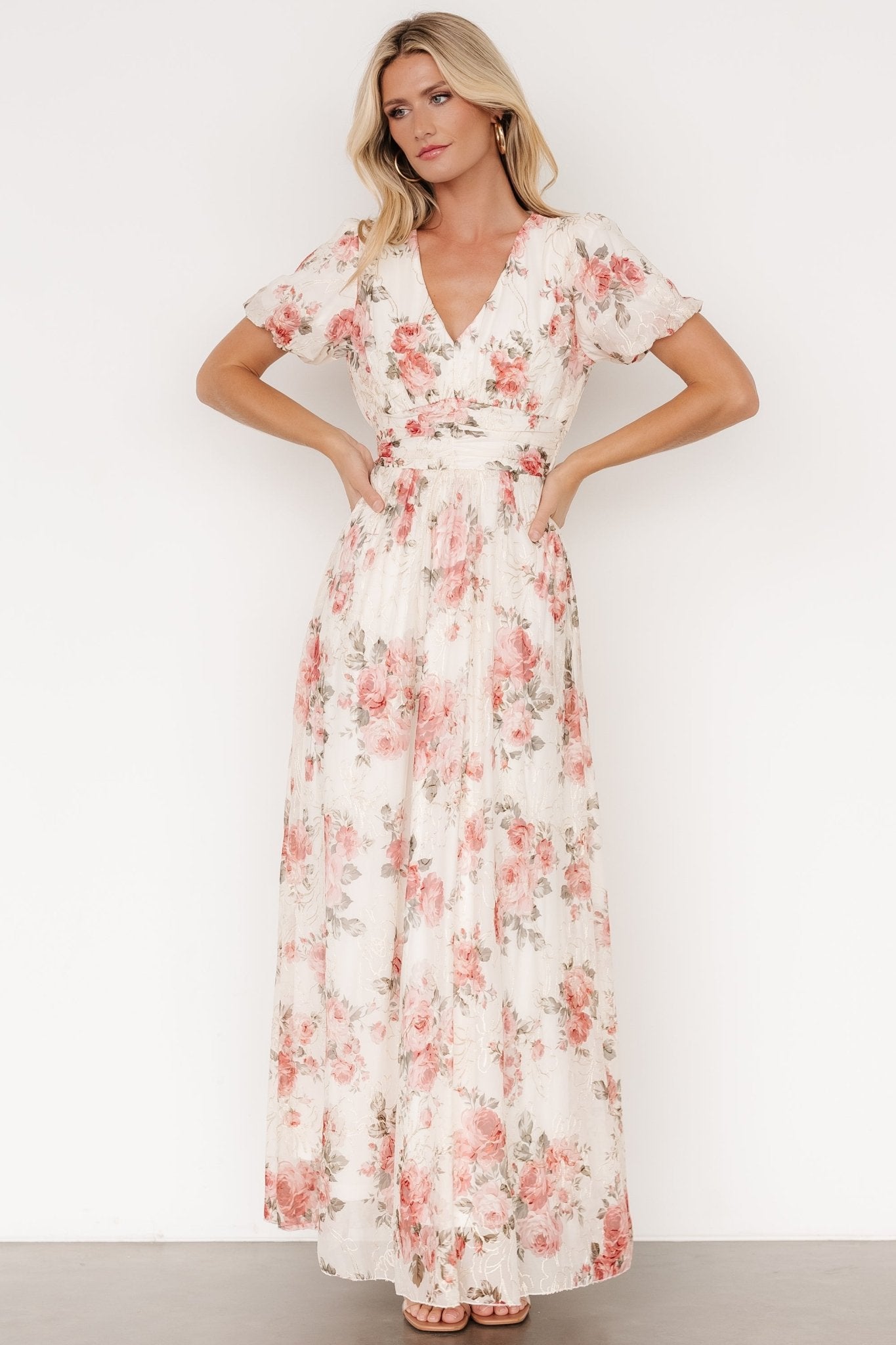 Ardley Maxi Dress | Cream + Rose Floral - Baltic Born