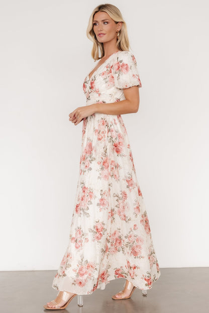 Ardley Maxi Dress | Cream + Rose Floral - Baltic Born