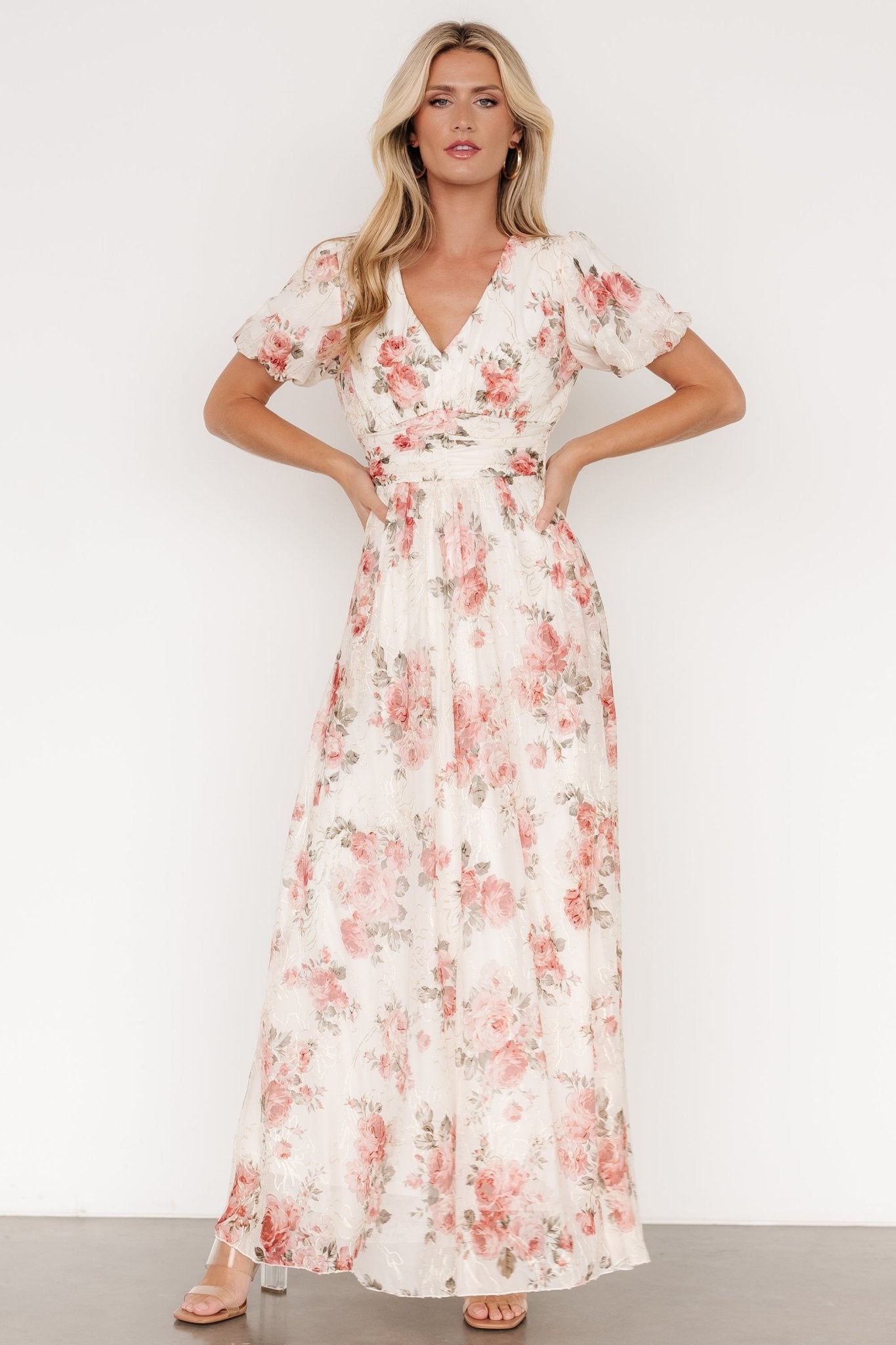 Ardley Maxi Dress | Cream + Rose Floral - Baltic Born