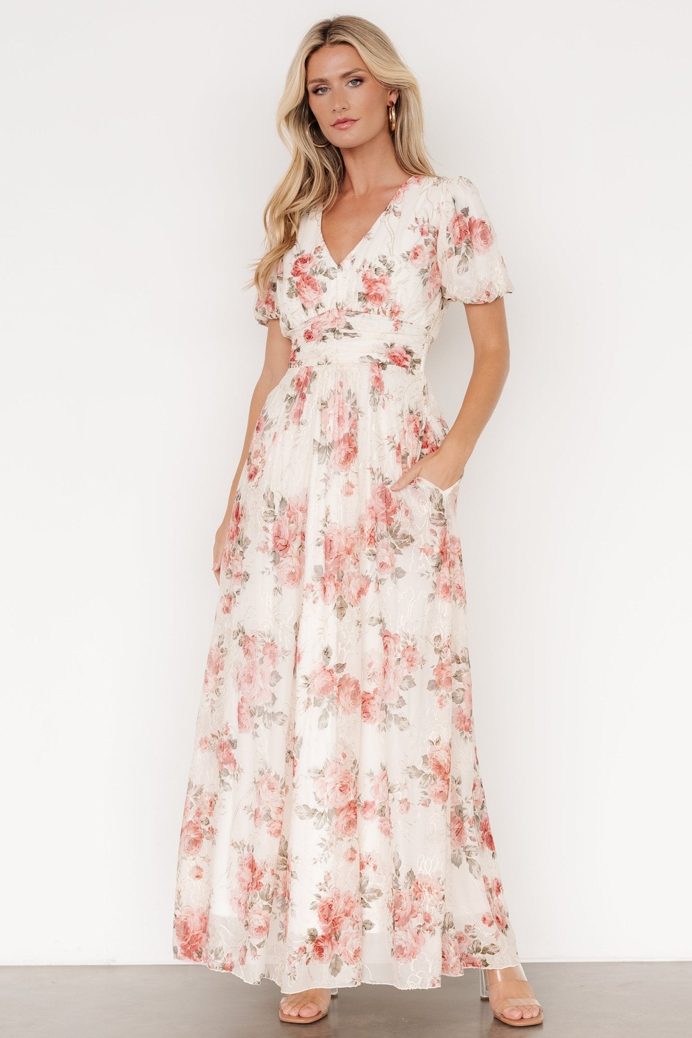 Ardley Maxi Dress | Cream + Rose Floral - Baltic Born