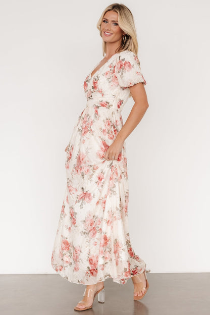 Ardley Maxi Dress | Cream + Rose Floral - Baltic Born