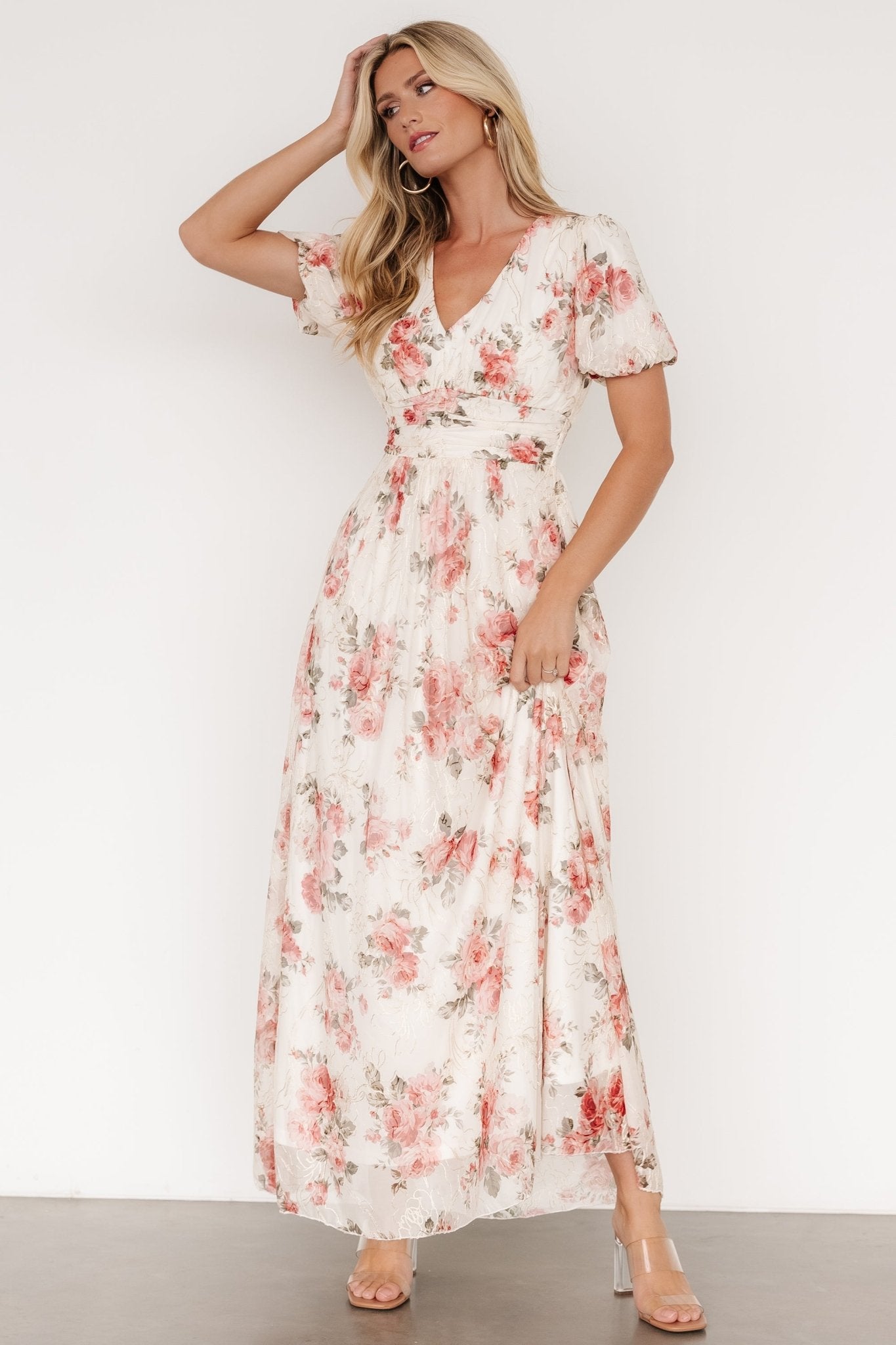 Ardley Maxi Dress | Cream + Rose Floral - Baltic Born