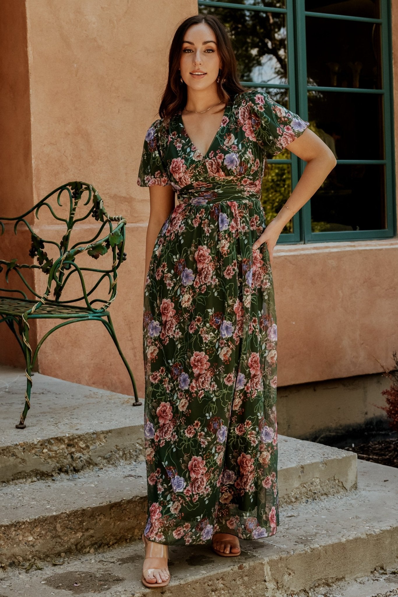 Bayley Dress in Green Floral