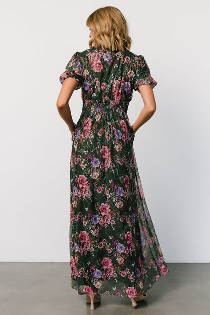 Ardley Maxi Dress | Green + Pink Floral - Baltic Born