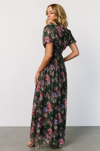 Ardley Maxi Dress | Green + Pink Floral - Baltic Born