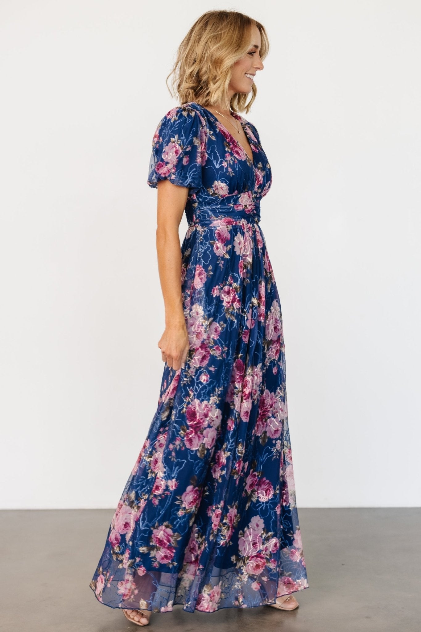 Ardley Maxi Dress | Navy + Pink Floral - Baltic Born