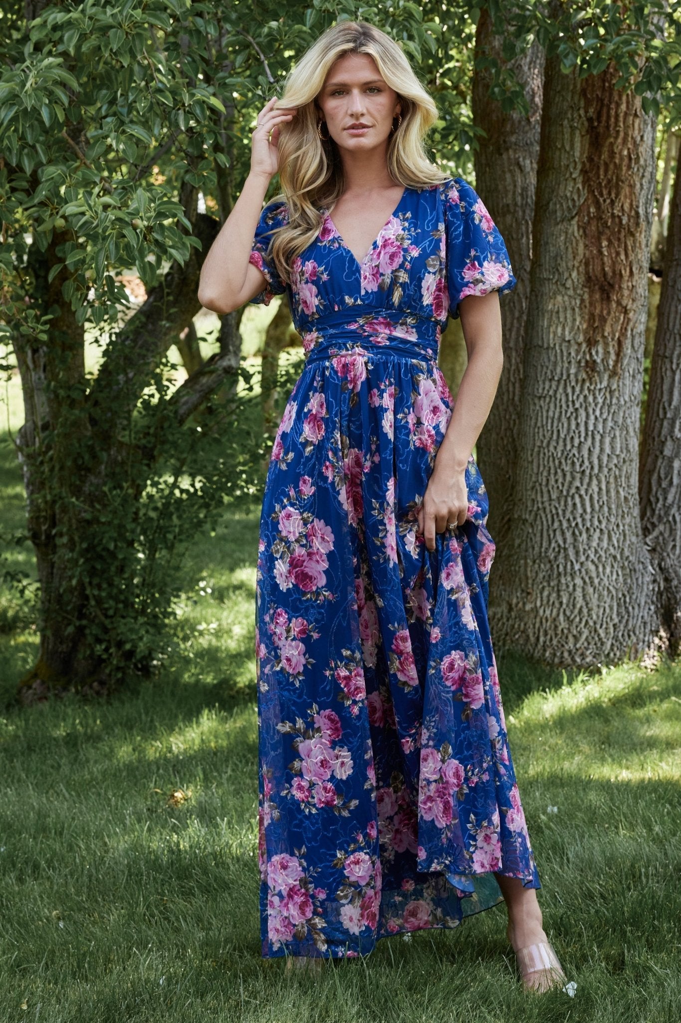 Ardley Maxi Dress | Navy + Pink Floral - Baltic Born