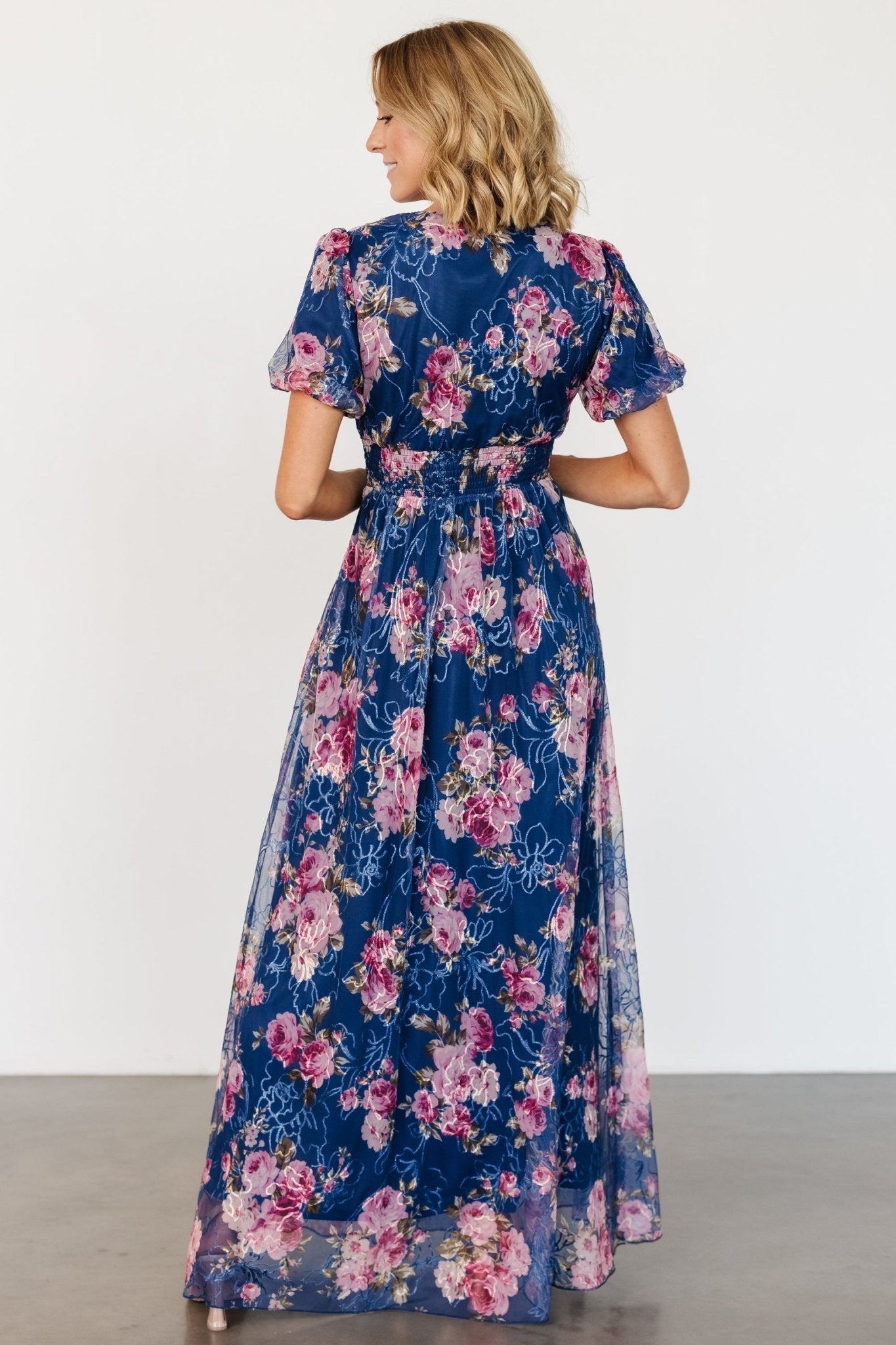 Ardley Maxi Dress | Navy + Pink Floral - Baltic Born