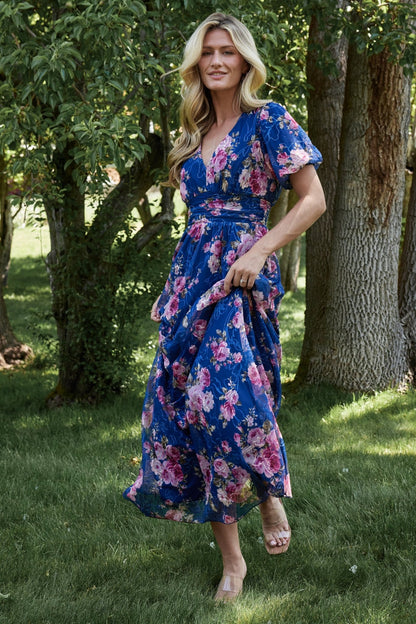 Ardley Maxi Dress | Navy + Pink Floral - Baltic Born