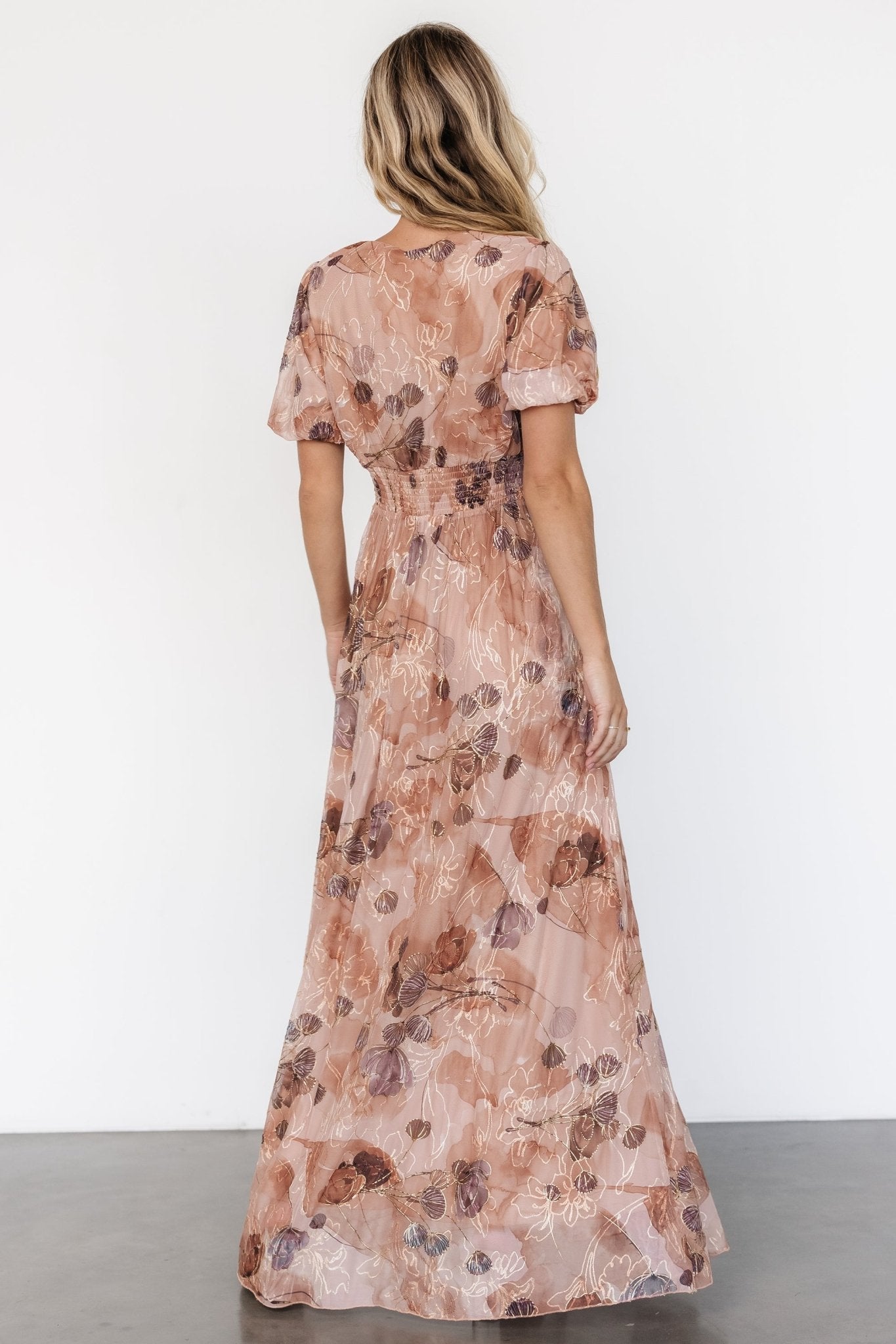 Ardley Maxi Dress | Taupe Floral - Baltic Born