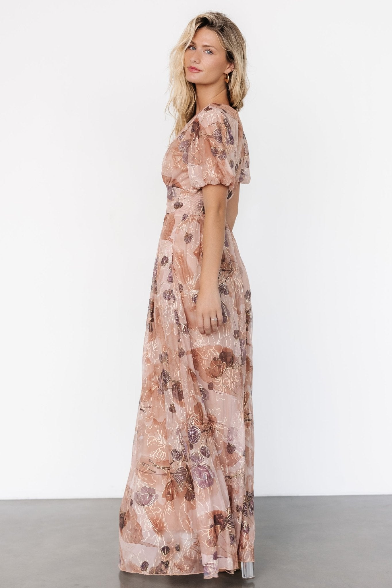 Ardley Maxi Dress | Taupe Floral - Baltic Born