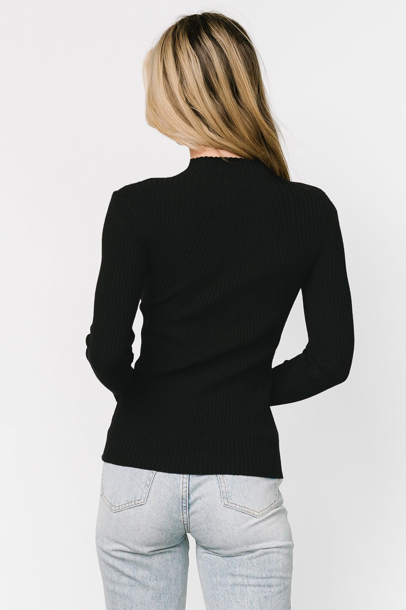 Ari Ribbed Long Sleeve Top | Black - Baltic Born