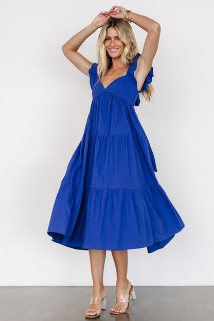 Aria Back Tie Dress | Blue - Baltic Born