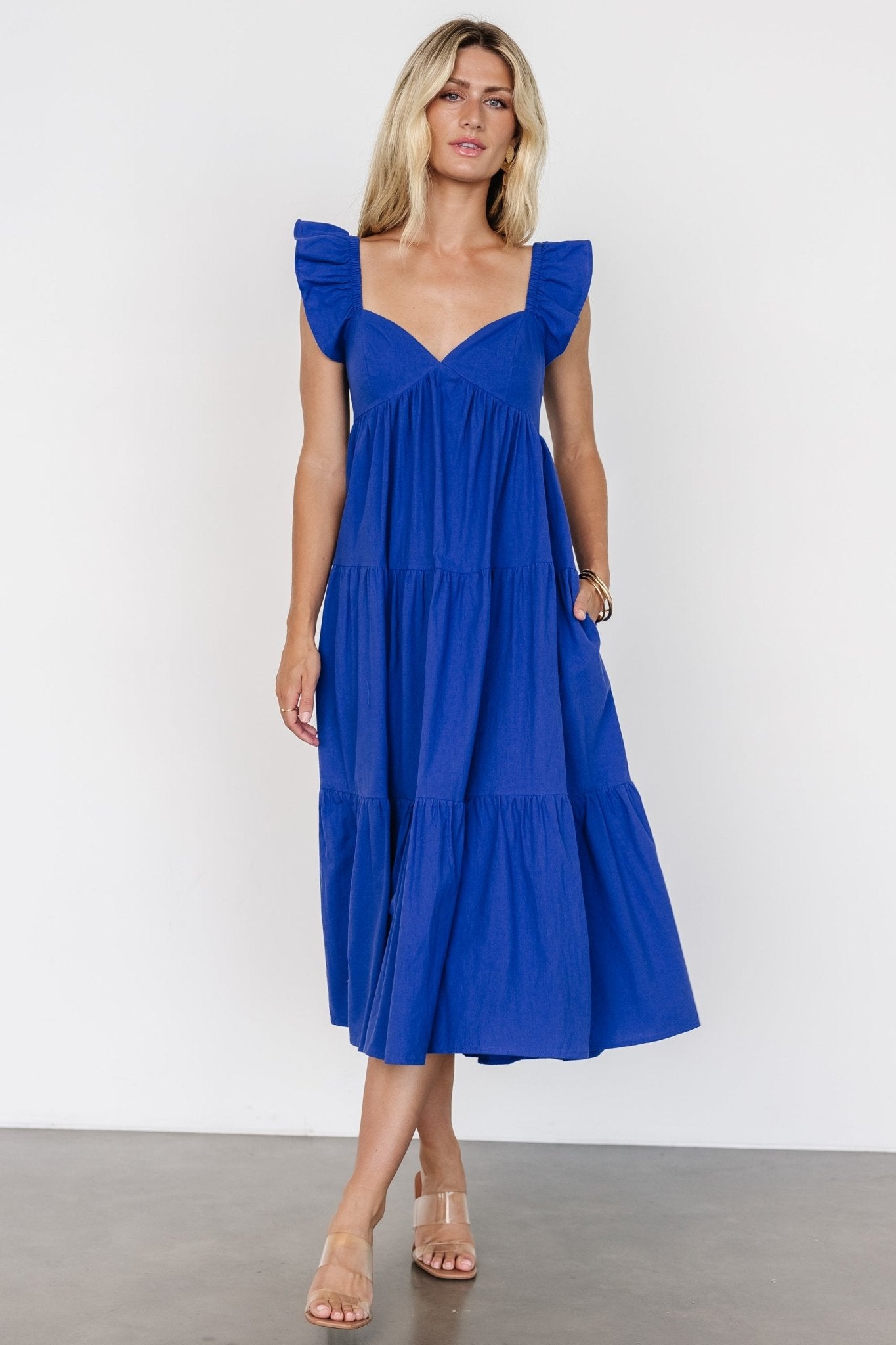 Aria Back Tie Dress | Blue - Baltic Born