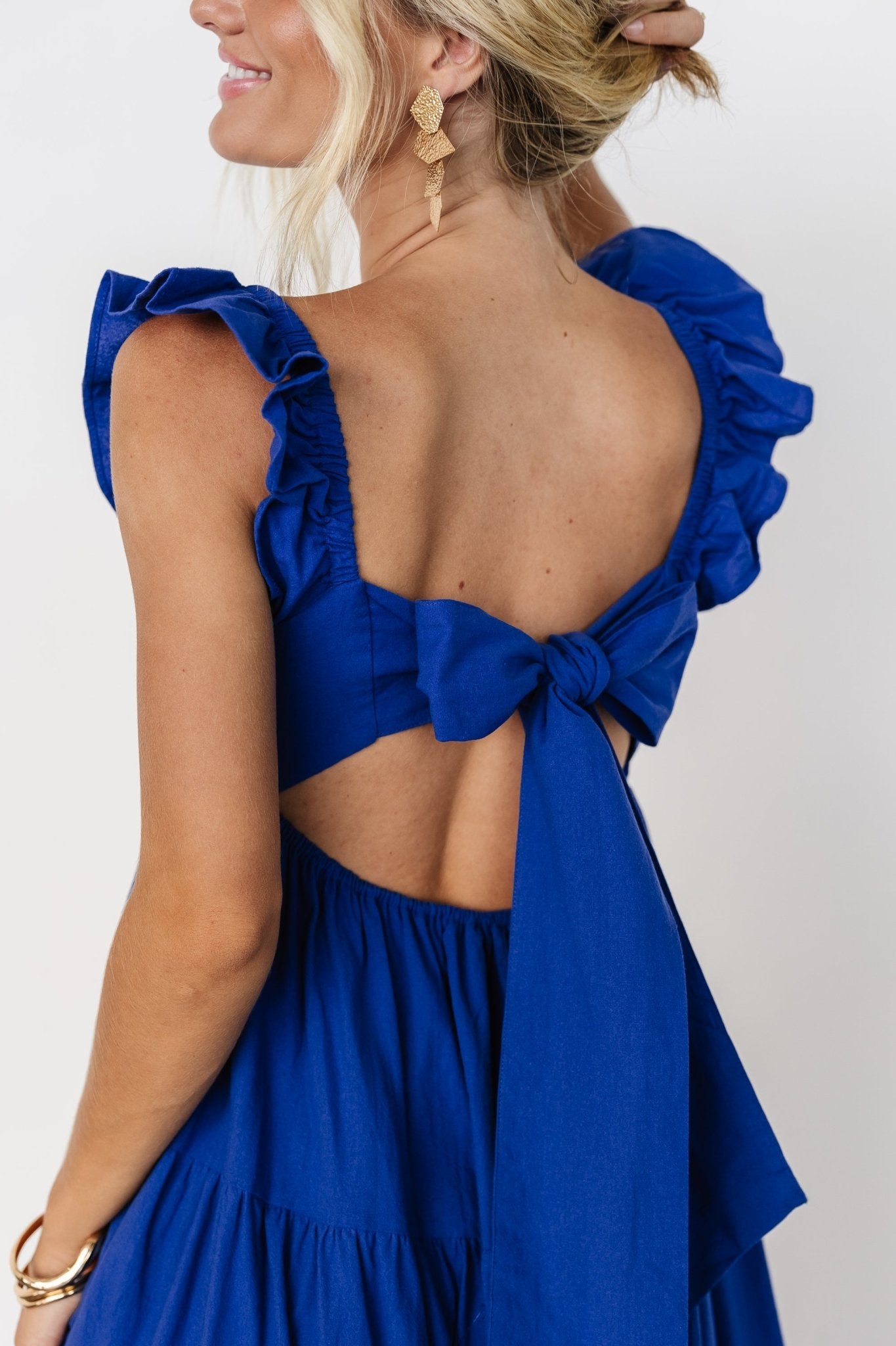 Aria Back Tie Dress | Blue - Baltic Born