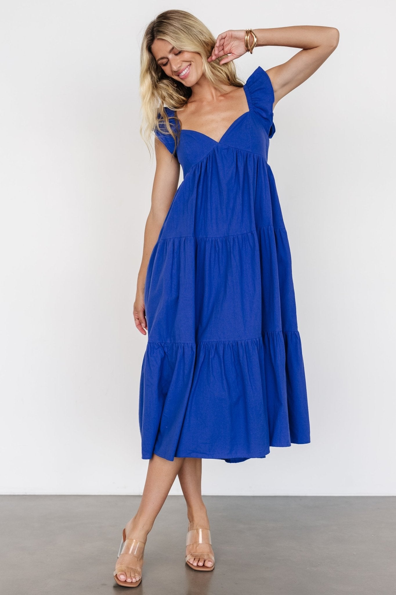 Aria Back Tie Dress | Blue - Baltic Born