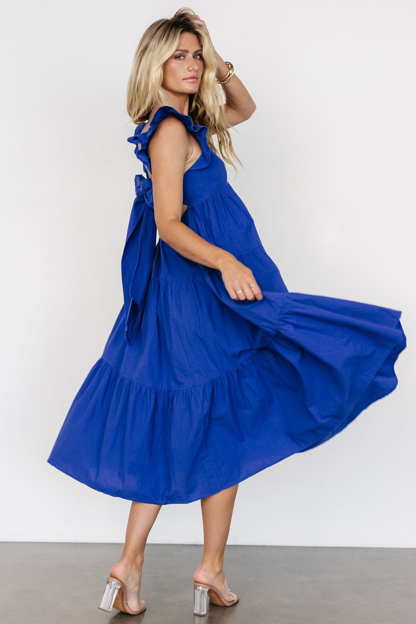 Aria Back Tie Dress | Blue - Baltic Born