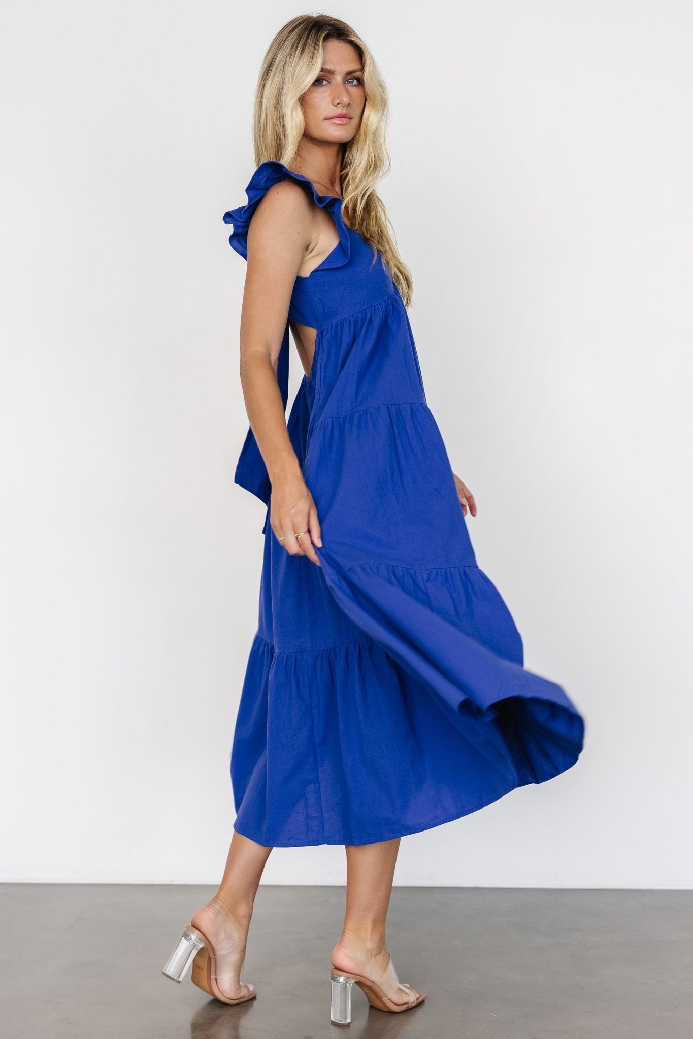 Aria Back Tie Dress | Blue - Baltic Born