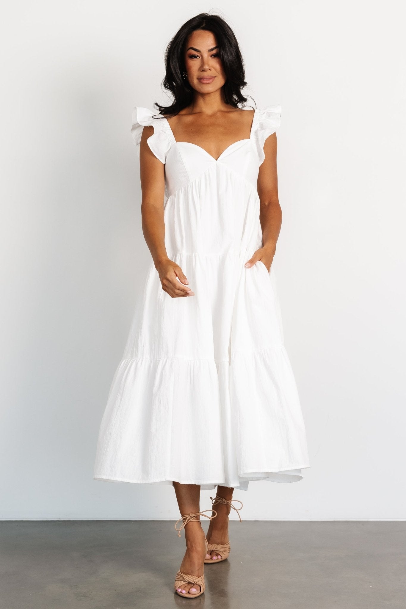 Aria Back Tie Dress | Off White - Baltic Born