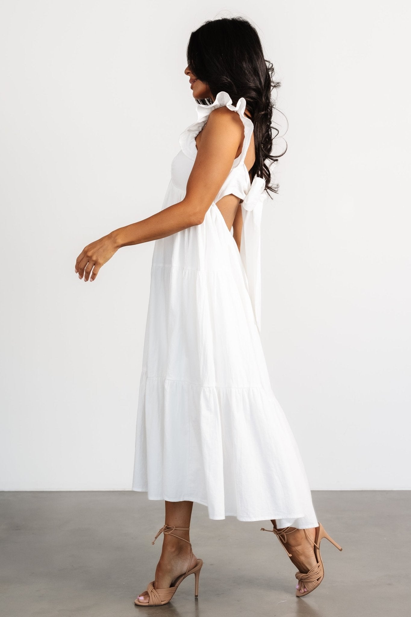 Aria Back Tie Dress | Off White - Baltic Born