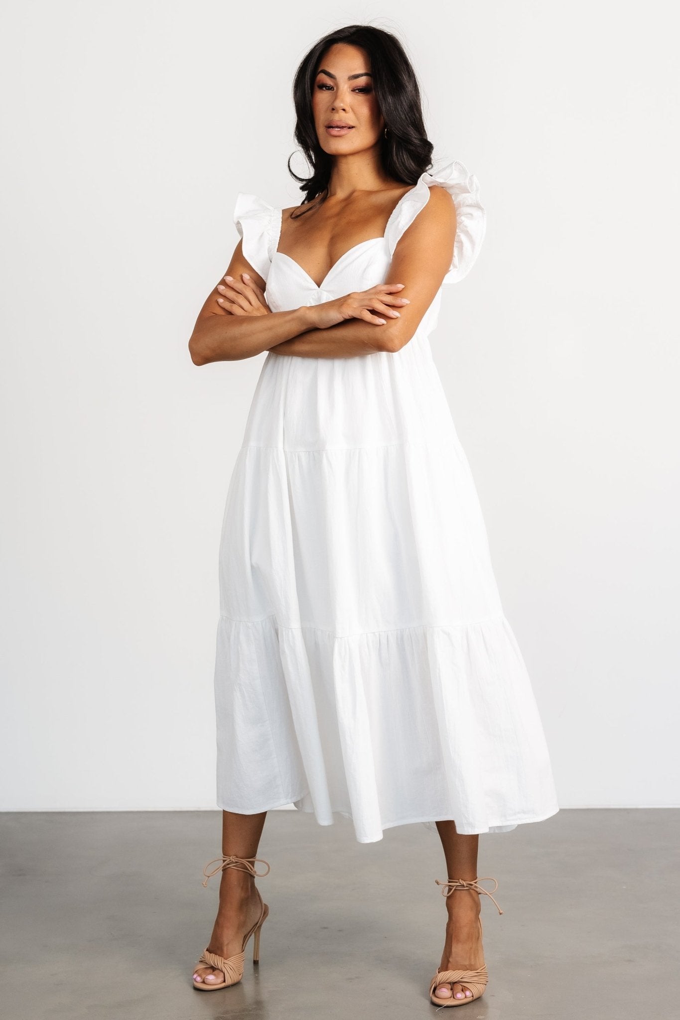 Aria Back Tie Dress | Off White - Baltic Born