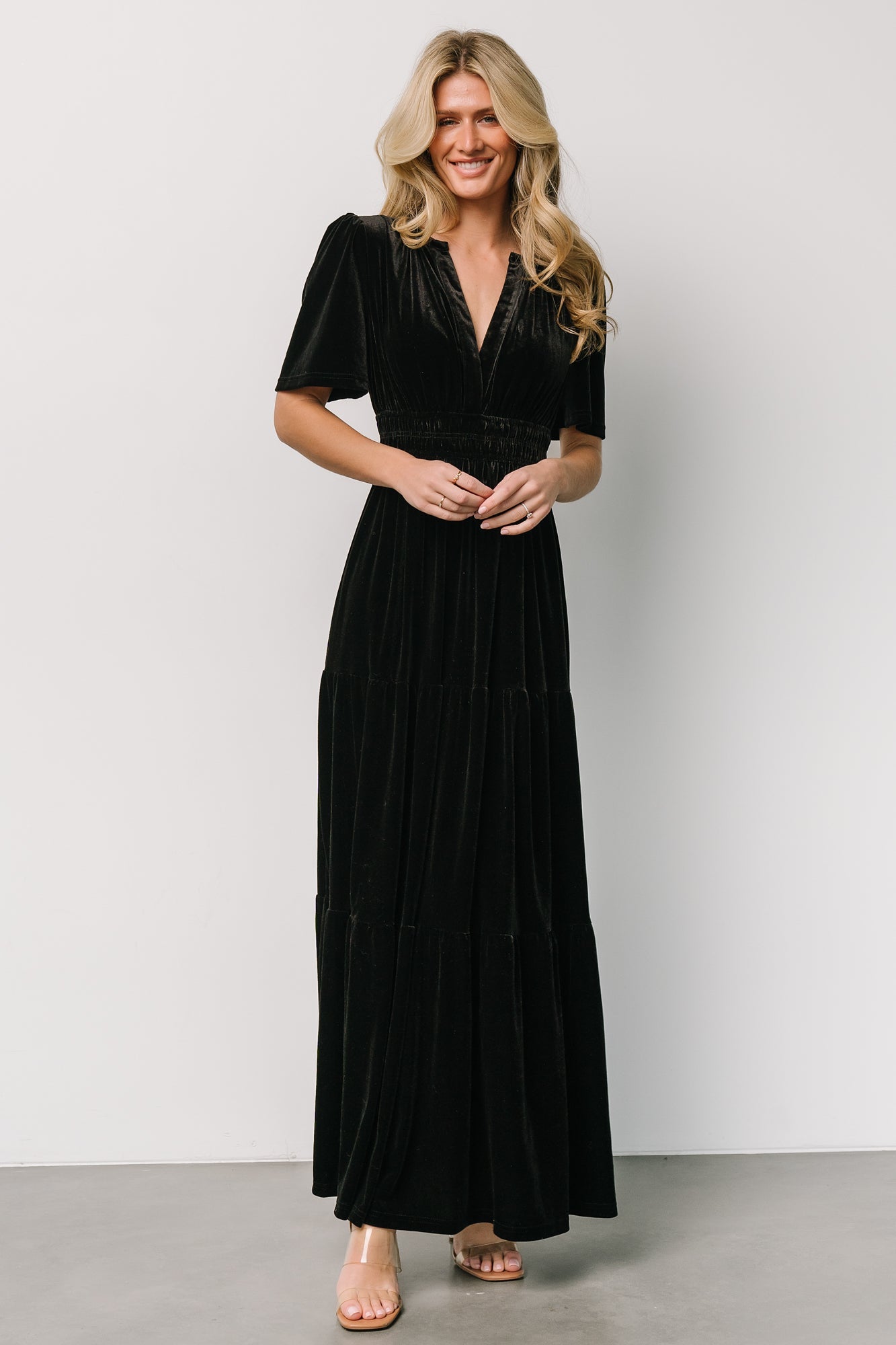 Artemis Velvet Maxi Dress | Black - Baltic Born