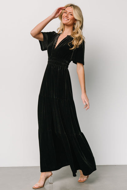 Artemis Velvet Maxi Dress | Black - Baltic Born