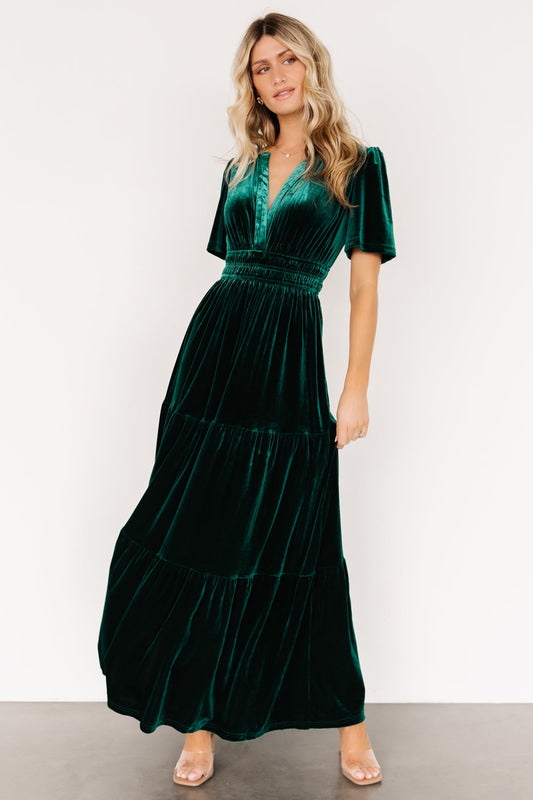 Artemis Velvet Maxi Dress | Emerald - Baltic Born